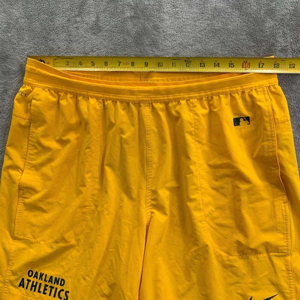 Nike Shorts Men's XXL Oakland Athletics MLB Authentic Collection Dri-FIT Yellow - Picture 3 of 11